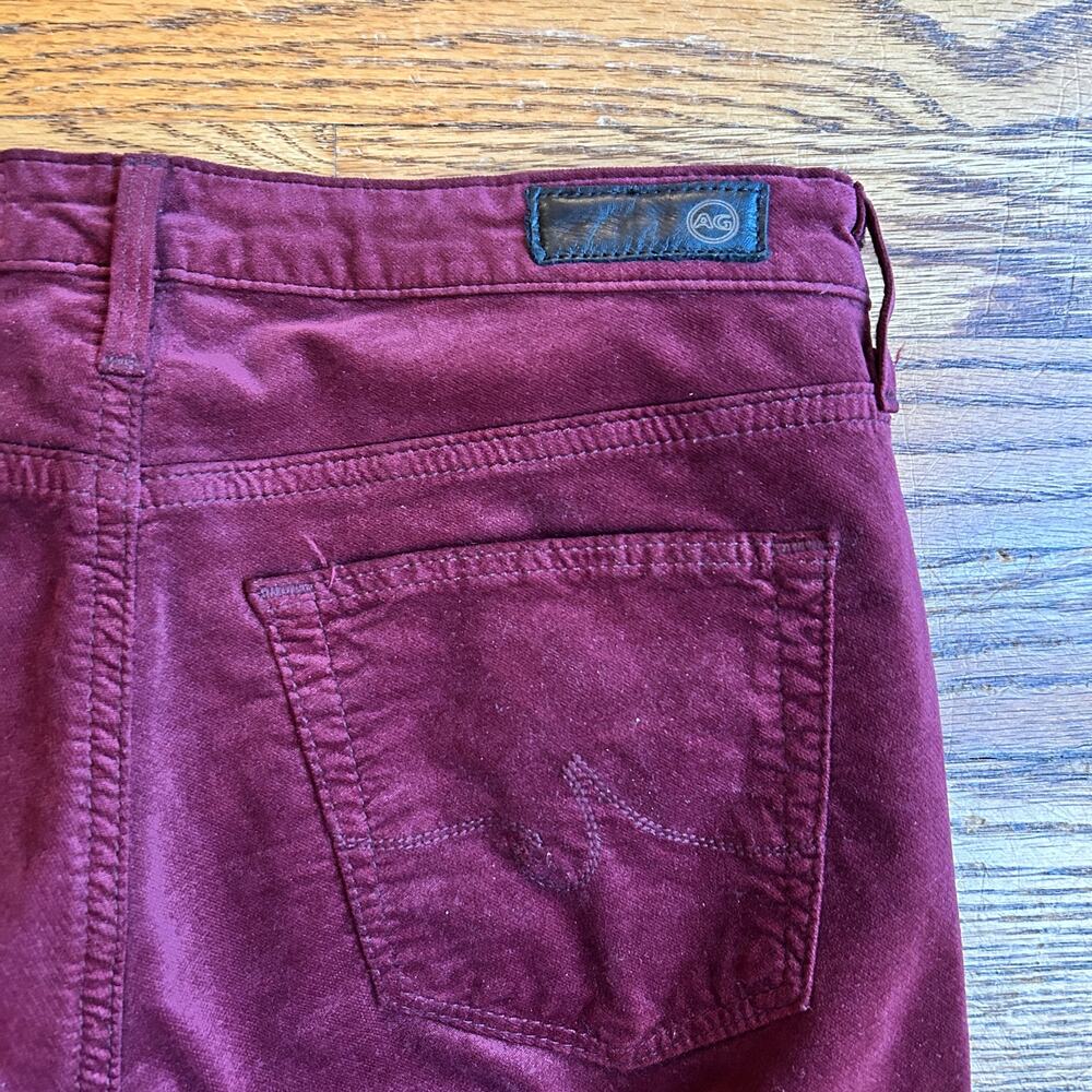AG Adriano Goldschmied The Stevie Ankle Burgundy Wine Slim Straight 27R - Picture 10 of 10